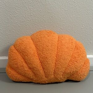 Orange Shell-Shaped Accent Pillow